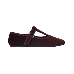Nuovo Design bambina elegante scarpe da principessa velluto rosso T Bar Mary Jane scarpe eleganti scarpe basse da ragazza per bambini - Product Image 3