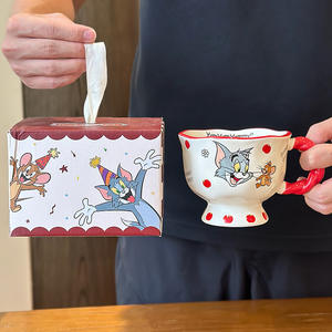 Taza de cerámica con asa de Tom y Jerry, diseño de dibujos animados, para niños y parejas, regalo de cumpleaños - Product Image 4