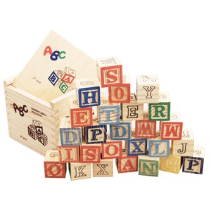 Ensemble de blocs de construction en bois durables à assembler soi-même, éducatif, 27 grandes pièces, lettres ABC anglaises, correspondance cognitive des chiffres - Product Image 4