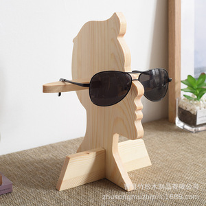 Wooden Eyewear Display Rack 2 Slots Handmade <b>Desktop</b> <b>Stand</b> For Sunglasses And Glasses - Product Image 2