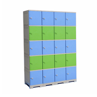 Armoire en plastique bleue à 6 portes, vestiaire avec serrure électronique RFID