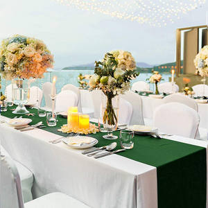 Camino de Mesa de Satén para Hotel de Bodas, Color Dorado Liso, Camino de Mesa Brillante y Liso de Lujo para Decoración de Mesa de Banquete - Product Image 6