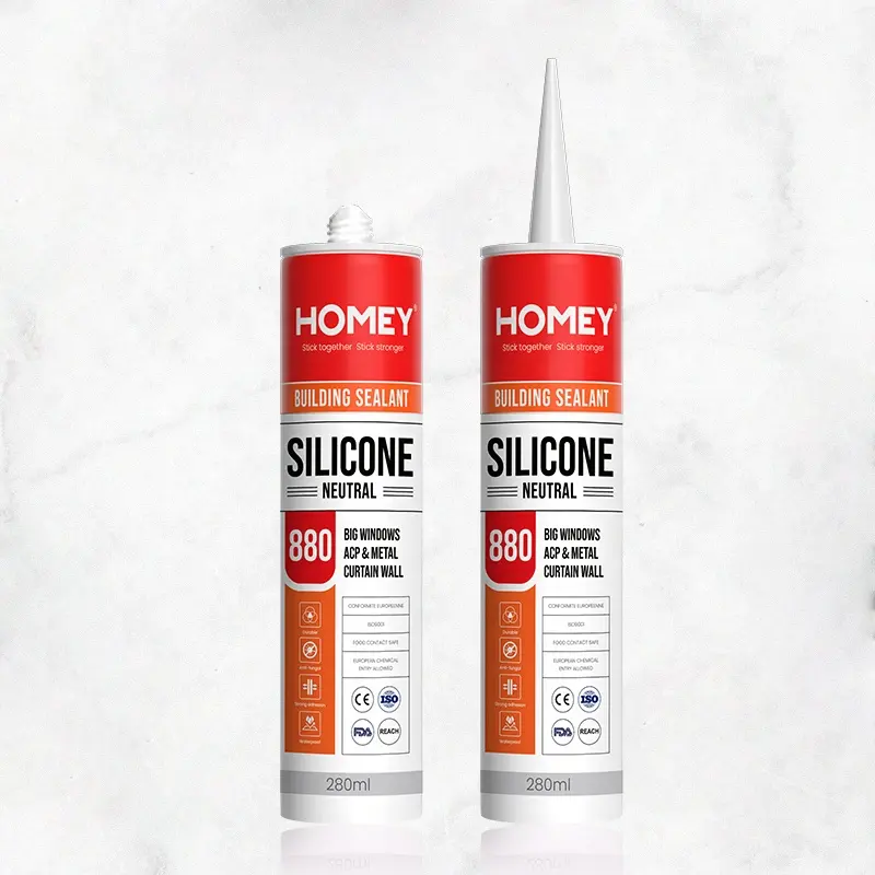 Cửa sổ thời tiết Silicone sealant Acetoxy vệ sinh cấp thực phẩm không thấm nước trung tính Silicone sealant