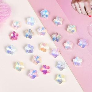 คริสตัลแก้วรูปดอกไม้ ประดับเล็บแบบ DIY สีมอคค่า แพ็ค 12 ช่อง - Product Image 4