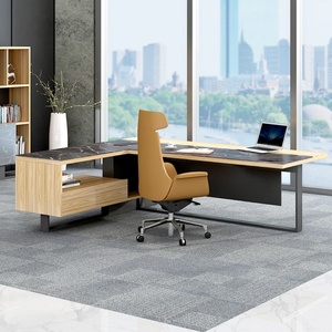Luxury L Shape Ceo Boss <b>Table</b> Wooden Executive Large Office Furniture Desk <b>Table</b> Modern - Product Image 3
