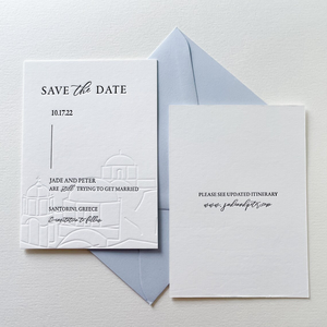 Invitación de Boda de Papel de Algodón Hecha a Mano con Ilustración Personalizada del Lugar, Diseño Minimalista, Invitaciones de Boda de Lujo - Product Image 2