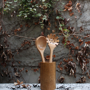 Juego de utensilios de madera de haya: cuchara, espátula y cucharón, apto para alimentos, solo lavar a mano - Product Image 2