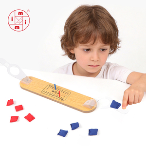 Mini jeu de Cornhole en bois à lancer au doigt, jeu de catapulte de bureau pour enfants et adultes, jouet de table pour fêtes en intérieur - Product Image 1