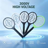 Raquette électrique anti-moustiques écologique pour la maison, rechargeable, haute tension, attrape-mouches