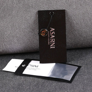 Thẻ Giấy In Logo Tùy Chỉnh Debossed Màu Đen Sang Trọng Thân Thiện Với Môi Trường Thẻ Giấy Treo Xoay Được In Bằng Vải - Product Image 2