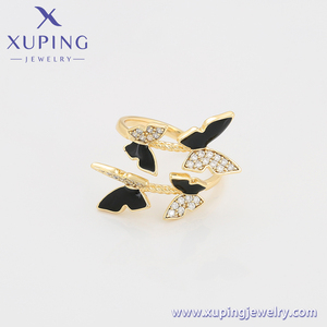 A00895427 Xuping gioielli squisita farfalla di alta qualità anello aperto da donna in oro 14 carati anello di protezione ambientale anello di rame - Product Image 4