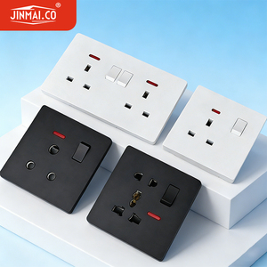 Top Wall Switches Factory Universal White Black 3/5 Pin UK British 13A Universal 16A Indian South Africa 15A Home Wall Socket