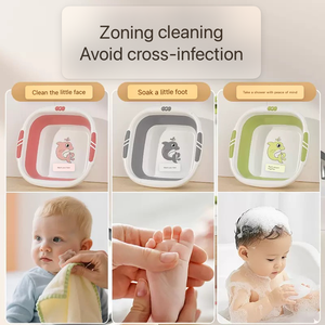 Bassin de lavage pour bébés, rond, pour enfants, lavage du visage, des pieds, douche, bassin de lavage pour bébé, ensemble cadeau, bain - Product Image 2