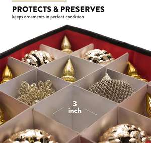 Premium Red 64 Compartments Christmas Ornament <b>Storage</b> <b>Box</b> with 4 Individual Trays - Product Image 6