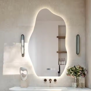 Produits tendance 2025 décoration de chambre minimaliste miroir Led anti-buée rétro-éclairé ovale avec haut-parleur Bluetooth meubles de salon personnalisés - Product Image 5