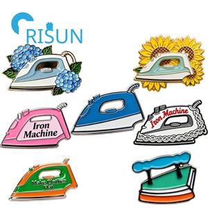 Prensa de Metal personalizada para lavandería, Pin esmaltado de hierro, insignia de diseñadores de <span class=keywords><strong>costurera</strong></span>, broche de regalo de joyería, máquina de planchar de costura, alfileres de solapa - Product Image 1