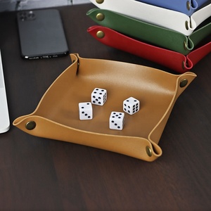 Hộp Đựng Giấy Niêm Phong Thắt Lưng Tùy Chỉnh Khay Đựng Đồ Trang Sức Đựng Tiền Xu Kẹo Để Bàn Để Bàn Khay Để Cửa Ra Vào Khay Giả Da Có Thể Gập Lại - Product Image 4