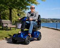 Nouveau Scooter Électrique à 4 Roues 2026 pour Personnes Âgées, Longue Autonomie, Scooter Adapté aux Handicapés avec Panier, Éclairage LED et Siège Confortable