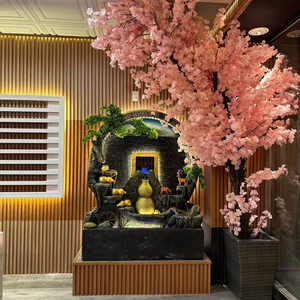 Fleur de cerisier artificielle personnalisée fontaine <span class=keywords><strong>d</strong></span>'<span class=keywords><strong>eau</strong></span> <span class=keywords><strong>rose</strong></span> <span class=keywords><strong>d</strong></span>écorative Sakura fleur arc arbre canopée arbres <span class=keywords><strong>d</strong></span>écor de mariage - Product Image 1