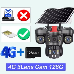 15mp 3lens Solar 4g/Wifi Sim Card <b>Camera</b> AI Human Tracking Two-Way Audio Home Wireless Security Surveillance Solar Cctv <b>Camera</b> - Product Image 2