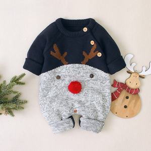 Mono de Invierno para Bebé Mimixiong al por Mayor, 100% Algodón, Diseño de Dibujos Animados, <span class=keywords><strong>Ropa</strong></span> Tejida para Niños Pequeños, <span class=keywords><strong>Navidad</strong></span> - Product Image 2