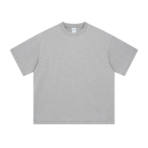 Camiseta de algodón de bambú lavado, estilo desgastado, 275 g, peso pesado, alta calidad, fabricación de camisetas con logotipo personalizado, camiseta americana de moda. - Product Image 3