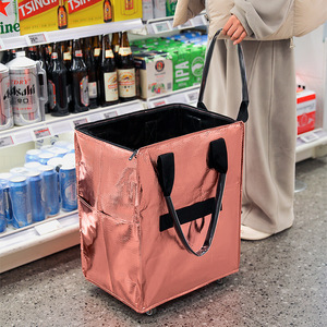 Haoken Wheeled Shopping Trolley 4'' PU Wheels Foldable Portable Outdoor Compact Cart - Product Image 3