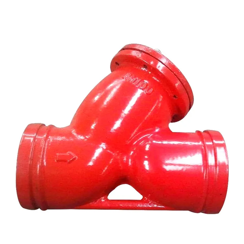 Rote Farbe Ductile Iron Grooved Y Sieb für Wasser DIN/ JIS/ ASTM/ GB Y-Typ Flansch filter für den Brandschutz