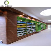 Étagères de pharmacie personnalisées, aménagements modulaires, présentoirs pour magasins médicaux, design d'intérieur professionnel pour pharmacie, décoration de magasin de soins de santé