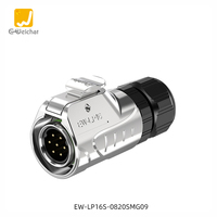 Connecteur métallique étanche IP68 E-Weichat LP16 M16 2/3/4/5/7/8/9 broches, prise simple à quatre trous, 10A 400V/250V