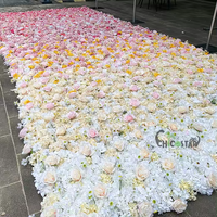 Grand 8ft Rouge Rose Matin Fleur Mur Toile de Fond 3D Blanc Bleu Rouleau Design Floral Tissu Noël Pâques Mur Fleur Artificielle