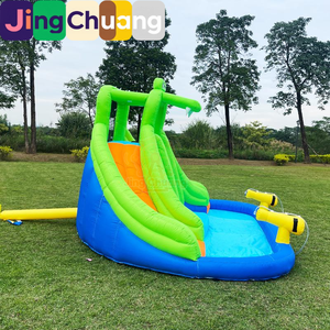 Château gonflable pour enfants Jump Dee avec double toboggan, pulvérisation d'eau, trampoline intérieur/extérieur avec <span class=keywords><strong>filet</strong></span> de sécurité - Product Image 3