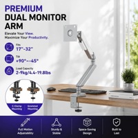Support de moniteur incurvé à ressort à gaz Zeno, support de bureau à pince unique, support d'ordinateur réglable VESA, bras de moniteur