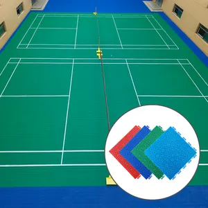 Sportplatz ineinandergreifende Sportfliese im Freien Badmintonplatz montierter Boden Badmintonplatz Gummi-Bodenmatte