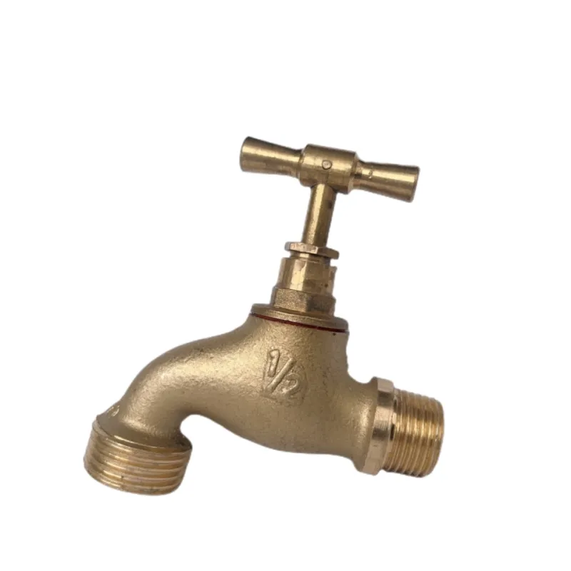 BSP NPT golden color brass tap water hose stop tap bibcock faucet for kitchen garden washing machine male Threaded Tap Connector
