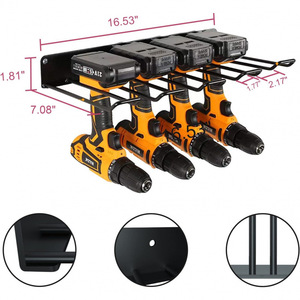 Soporte de almacenamiento para herramientas eléctricas, soporte de pared para taladro eléctrico, soporte de almacenamiento para herramientas eléctricas de garaje, soporte metálico para taladro eléctrico - Product Image 2