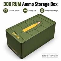 Boîte de rangement pour munitions .300 RUM, étui en plastique durable avec couvercle coulissant, organisateur compact et portable