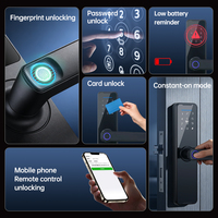 Serrure biométrique à empreintes digitales, application téléphonique, déverrouillage à distance, carte à code numérique, serrure électronique intelligente, porte en bois, clé, appartement, bureau