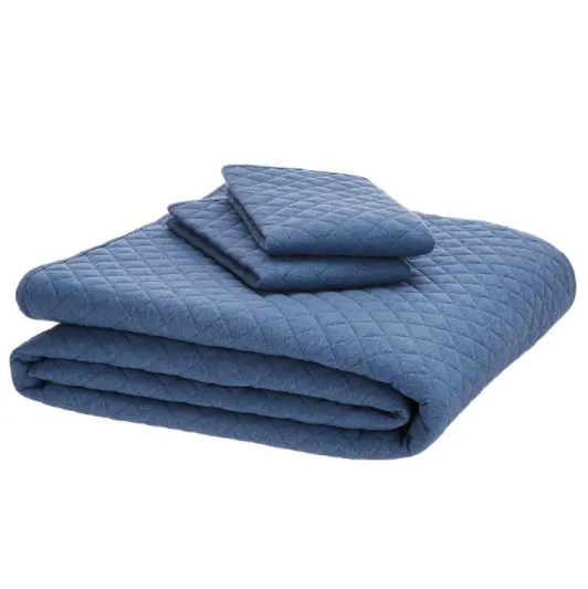Комплект постельного белья из микрофибры, Комплект постельного белья синего цвета с наполнителем из полиэстера, Т/Ф/Q/K/CK, 90 г/м2, с 1 одеялом и 2 подушками