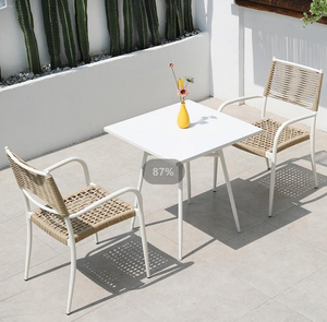 Tavolo <span class=keywords><strong>da</strong></span> Pranzo Rotondo Moderno in Acciaio al Carbonio con Base <span class=keywords><strong>a</strong></span> Piedistallo Bianca per Patio, <span class=keywords><strong>Balcone</strong></span> e Arredamento <span class=keywords><strong>da</strong></span> Caffè all'Aperto - Product Image 4