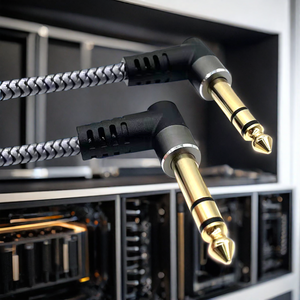 6.5 מ "מ 1 / 4 אינץ 'עד 1 / 4 אינץ' <span class=keywords><strong>Trs</strong></span> כבל שמע סטריאו, רבע אינץ 6.35 מ" מ זווית ישרה חיבורי מאוזנת - Product Image 2