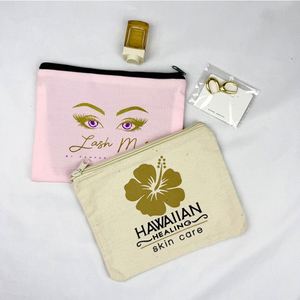 Hot Sale Custom Logo Craft Bag Canvas Pencil <b>Case</b> Makeup Cosmetic Canvas Pencil Pouch Multi Purpose <b>Travel</b> Toiletry Bag Zipper - Product Image 1