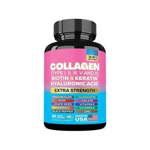 Capsules de collagène 14 en 1 Vital Glow Blend avec biotine, kératine, acide hyaluronique, complément alimentaire pour la santé - Product Image 1