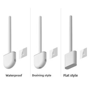 Cepillo de inodoro Xiangjia sin perforaciones, montado en la pared con varilla desmontable para rincones, limpieza doméstica de plástico, venta al por mayor - Product Image 6