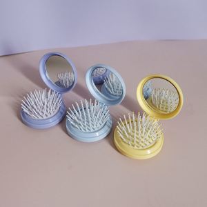 Compact Travel Cosmetic <b>Mirror</b> with Mini Hair Brush Set Folding Hairbrush and <b>Mirror</b> Comb for Women Small Hair Comb - Product Image 6