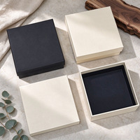 Boîte cadeau rigide en carton noir, avec couvercle et base, disponible en tailles grande et petite, emballage neutre, vente en gros