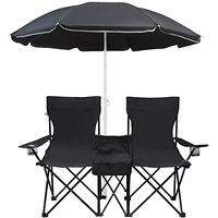 Chaises de plage légères pliantes modernes de haute qualité personnalisées en usine pour l'extérieur doubles sièges parasol pour le camping avec parasol