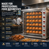 Four à rôtir au gaz commercial pour poulet, 6 broches, machine à griller