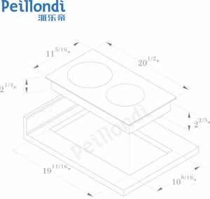 3500W 20 inch ETL cetl DOMINO 2 Đầu đốt được xây dựng trong HOB Bếp điện cắm cảm ứng đung - Product Image 3