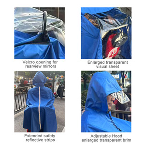 Poncho de pluie pour trottinette électrique, imperméable et réfléchissant, en polyester pongé épais et résistant - Product Image 3